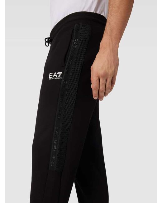 EA7 Sweatpants mit elastischem Bund Modell 'PANTALONI' in Black für Herren