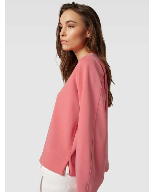 Opus Sweatshirt mit geripptem Rundhalsausschnitt Modell 'Gorty' in Pink für Herren