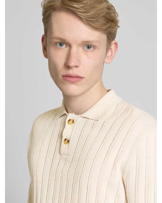Only & Sons Regular Fit Poloshirt mit Strukturmuster Modell 'KENT LIFE' in Natural für Herren