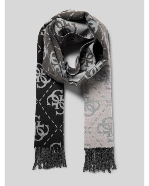 Guess Sjaal Met Viscose, Model 'Jacquard' in het Black