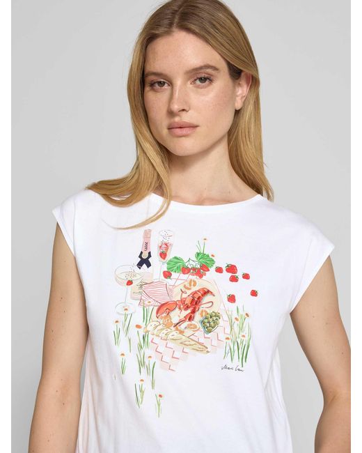 Marc Cain Regular Fit T-Shirt Met Ronde Hals in het White