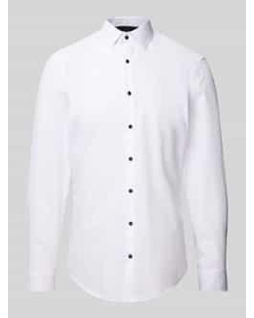 Jake*s Super Slim Fit Zakelijk Overhemd Met Knoopsluiting in het White voor heren