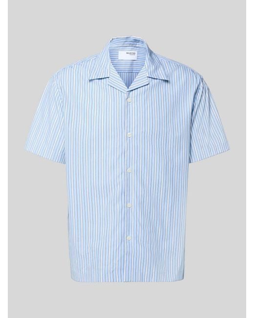 SELECTED Relaxed Fit Vrijetijdsoverhemd Van Puur Katoen, Model 'Rlxholger' in het Blue voor heren