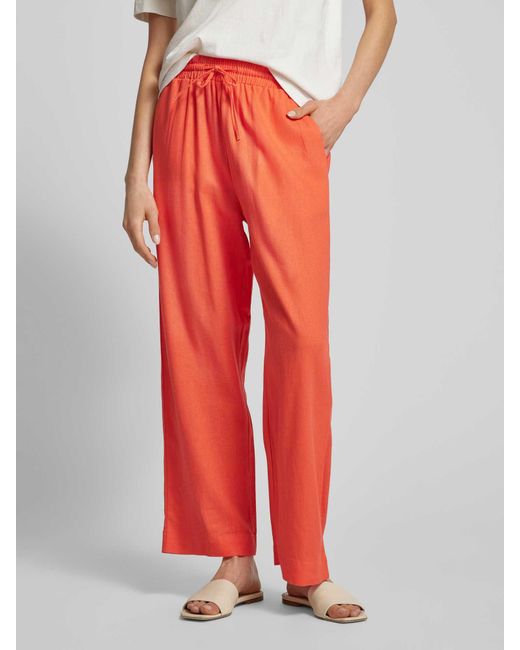 Freequent Orange Stoffhose mit elastischem Bund Modell 'Lava'