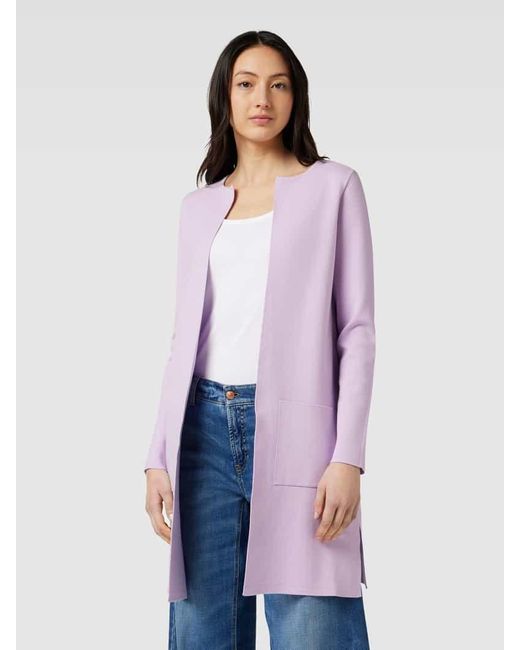 maerz muenchen Purple Mantel mit unifarbenem Design und aufgesetzten Taschen