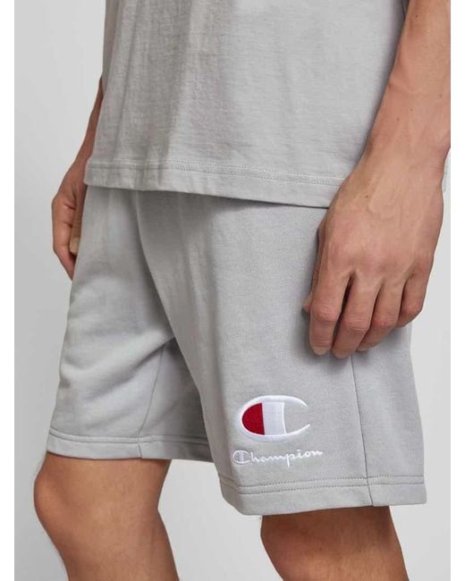 Champion Sweatshorts mit Logo-Stitching und elastischem Bund in Gray für Herren