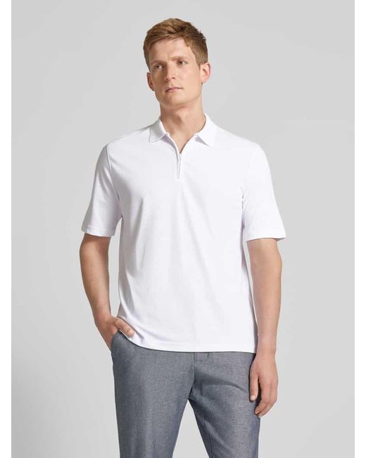 Christian Berg Men Regular Fit Poloshirt mit Logo-Stitching in White für Herren