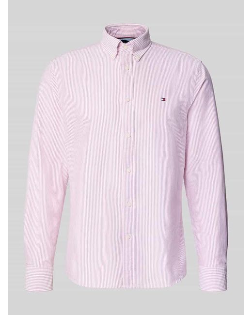 Tommy Hilfiger Regular Fit Businesshemd aus reiner Baumwolle in Pink für Herren