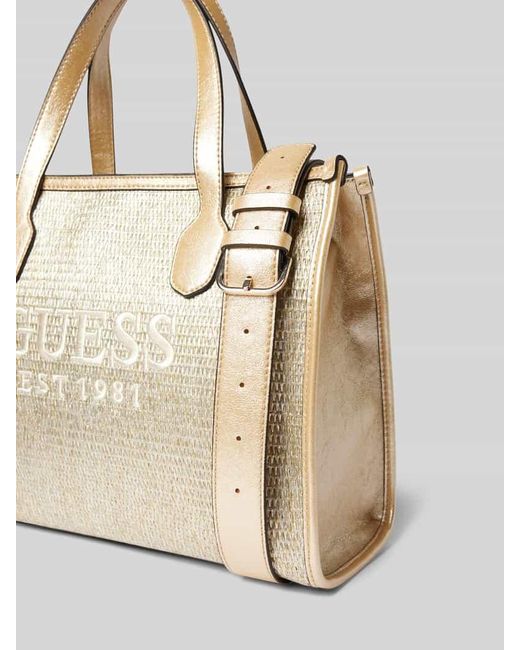 Guess Natural Tote Bag mit Label-Stitching Modell 'SILVANA'