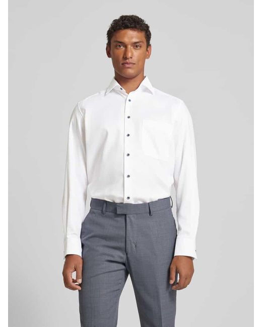 Eterna Comfort Fit Business-Hemd mit Strukturmuster in White für Herren