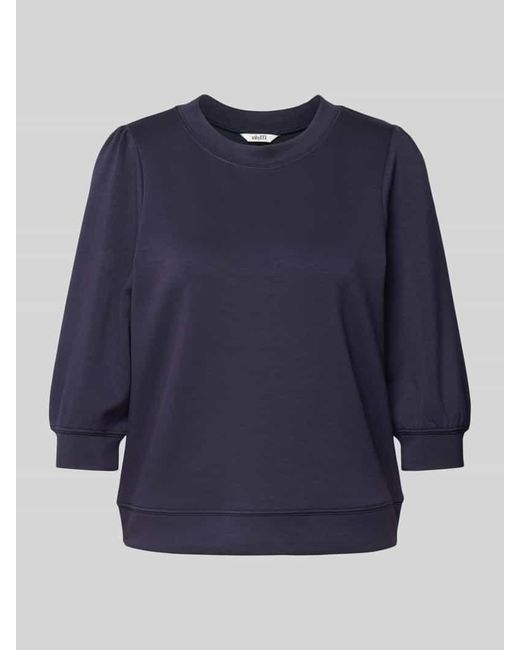 Mbym Blue Sweatshirt aus Viskose-Mix mit 3/4-Arm Modell 'Kadi'