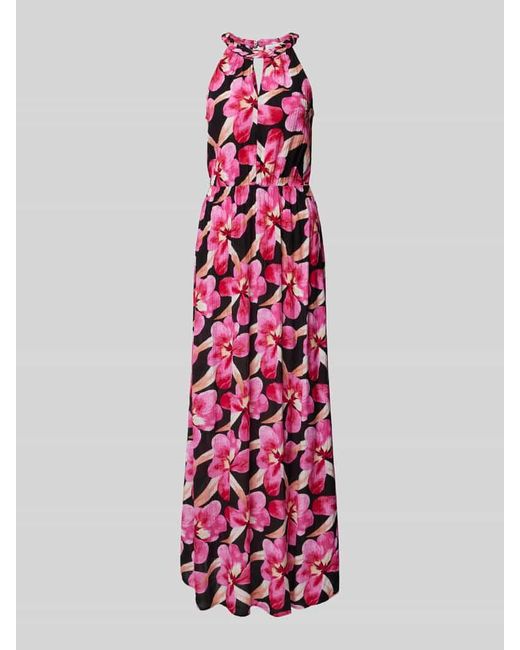 Vila Pink Maxikleid mit floralem Print Modell 'MESA'