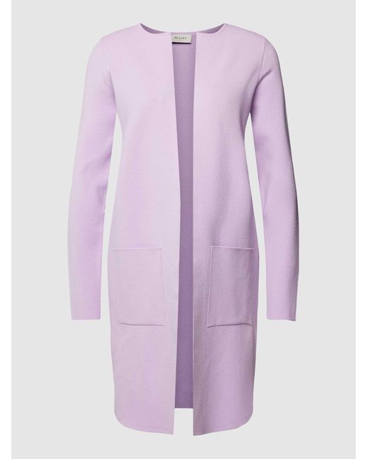 maerz muenchen Purple Mantel mit unifarbenem Design und aufgesetzten Taschen