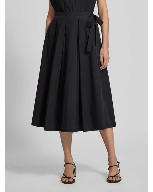 Weekend by Maxmara Black Midirock mit Kellerfalten Modell 'FOLK'