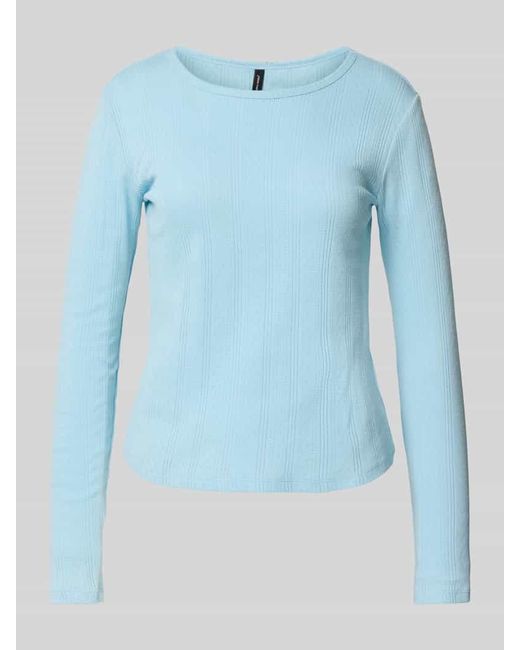 Vero Moda Blue Regular Fit Langarmshirt aus reiner Baumwolle Modell 'LISA'