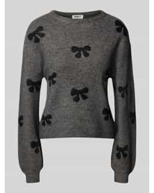 ONLY Regular Fit Gebreide Pullover Met All-Over Motief, Model 'Bora' in het Gray