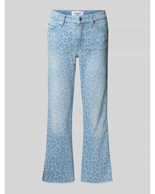 Cambio Blue Flared Cut Jeans in verkürzter Passform Modell 'FRANCESCA'