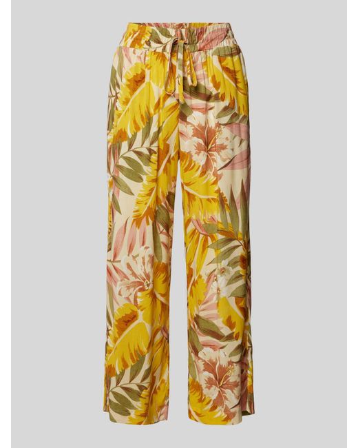 Soya Concept Yellow Flared Stoffhose mit Allover-Muster Modell 'Elyse'
