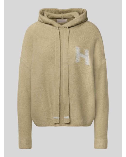 Hemisphere Gebreide Pullover Van Kasjmiermix Met Capuchon in het Green