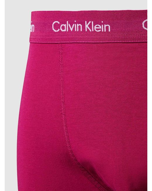 Calvin Klein Trunks mit Label-Bund im 3er-Pack in Pink für Herren