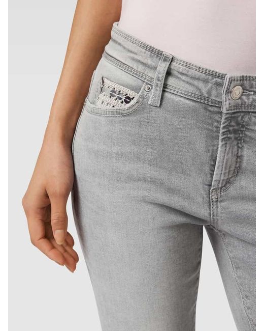 Cambio Gray Regular Fit Jeans mit verkürzter Passform