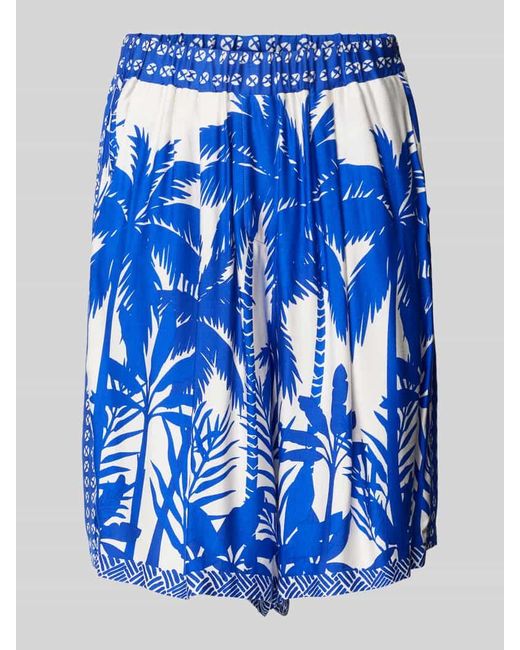 Milano Italy Blue Loose Fit Shorts mit Allover-Motiv-Print Modell 'Tropical'