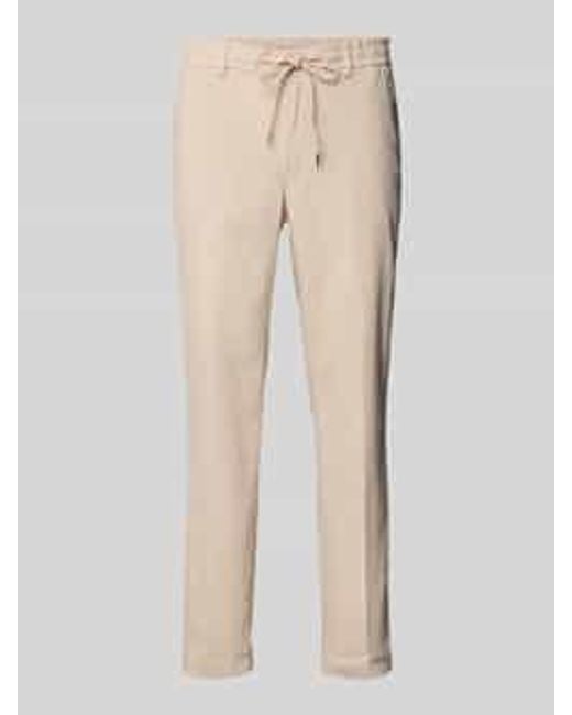 Boss Regular Tapered Fit Linnen Broek Met Tunnelkoord in het Natural voor heren