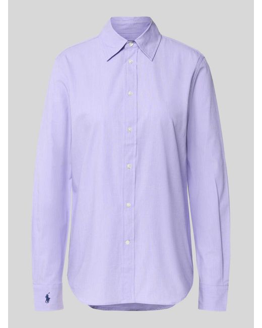 Polo Ralph Lauren Regular Fit Overhemdblouse Met Logostitching in het Purple
