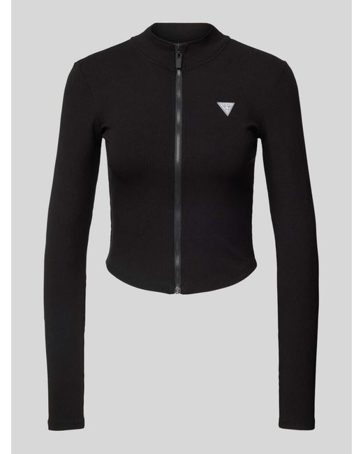 Guess Shirt Met Lange Mouwen En Deelbare Ritssluiting, Model 'Crocus' in het Black