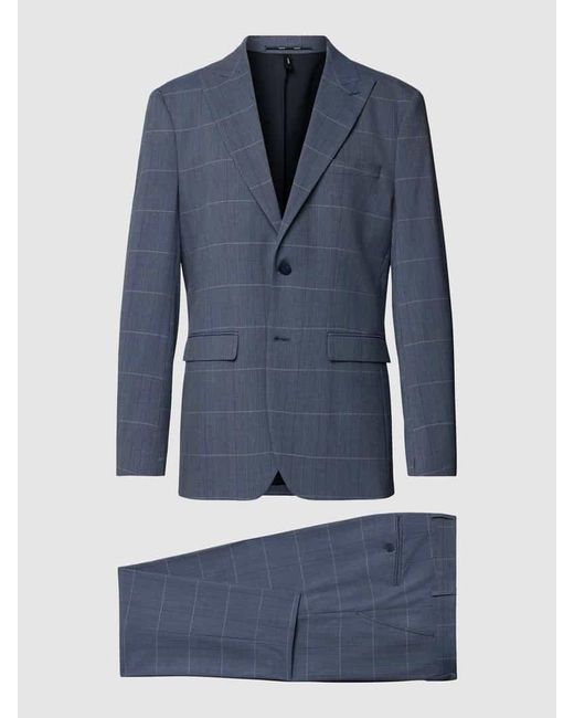 SELECTED Slim Fit Anzug mit Glencheck-Muster Modell 'LIAM' in Blue für Herren