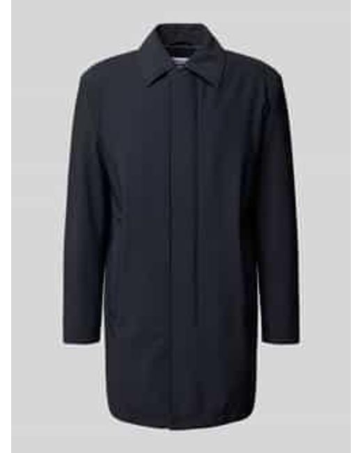 Strellson Regular Fit Lange Jas Met Platte Kraag, Model 'Naro' in het Blue voor heren