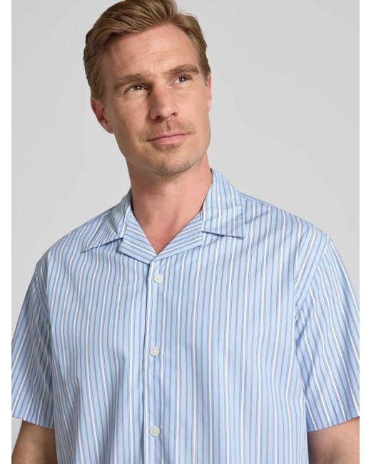 SELECTED Relaxed Fit Vrijetijdsoverhemd Van Puur Katoen, Model 'Rlxholger' in het Blue voor heren