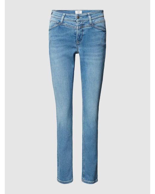 Cambio Slim Fit Jeans mit Ziernähten Modell 'PARLA SEAM' in Blue für Herren