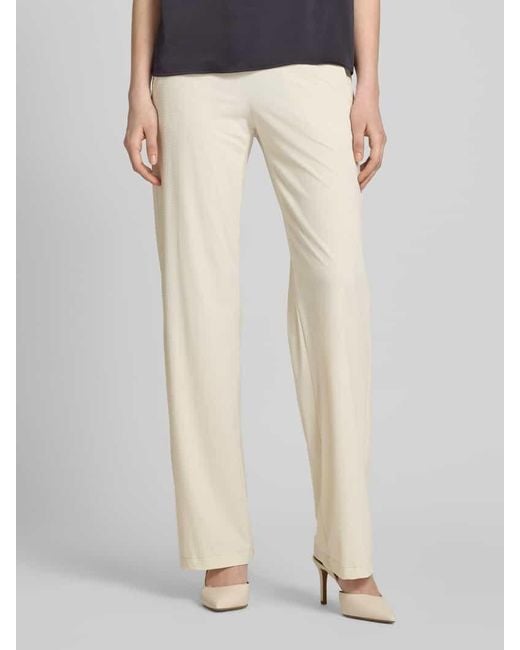 RAFFAELLO ROSSI White Straight Fit Stoffhose mit Strukturmuster Modell 'CANDICE'