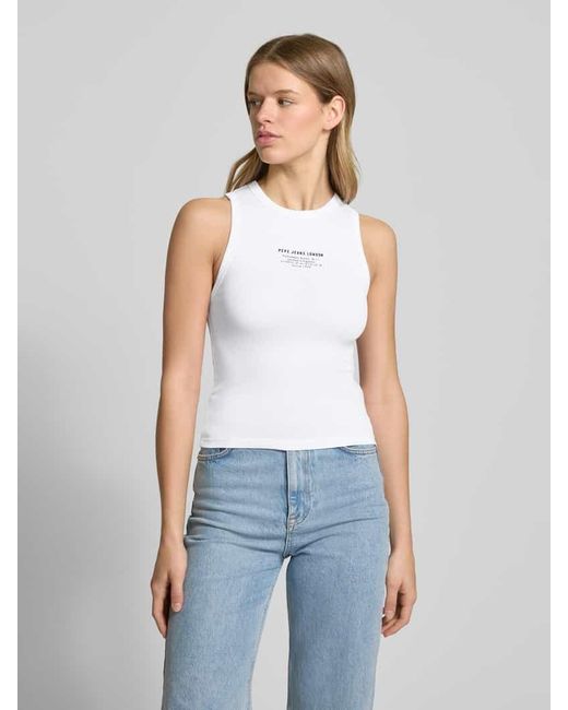 Pepe Jeans White Tanktop Mit Label-Print Modell 'Viv'