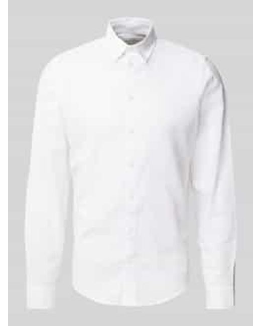 Casual Friday Regular Fit Linnen Overhemd Met Button-downkraag in het White voor heren