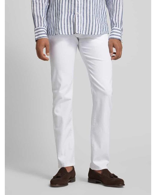 Pierre Cardin Hose in unifarbenem Design Modell 'Lyon Tapered' in White für Herren