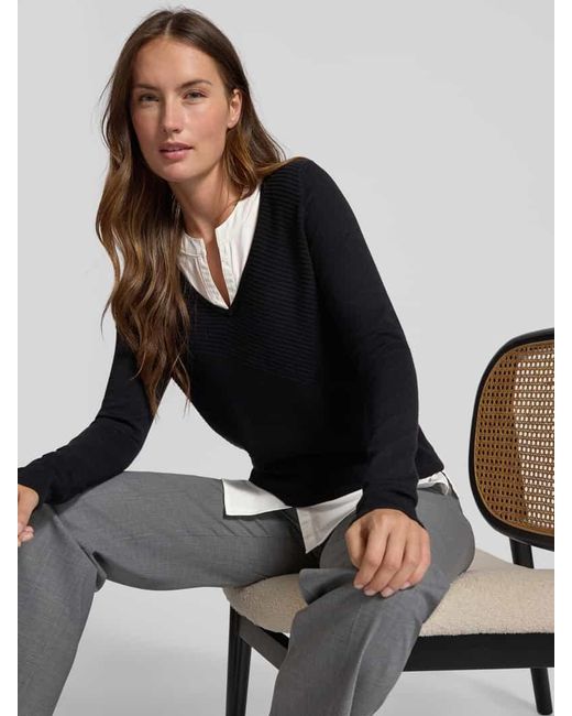 Comma, Blue Strickpullover mit Strukturmuster