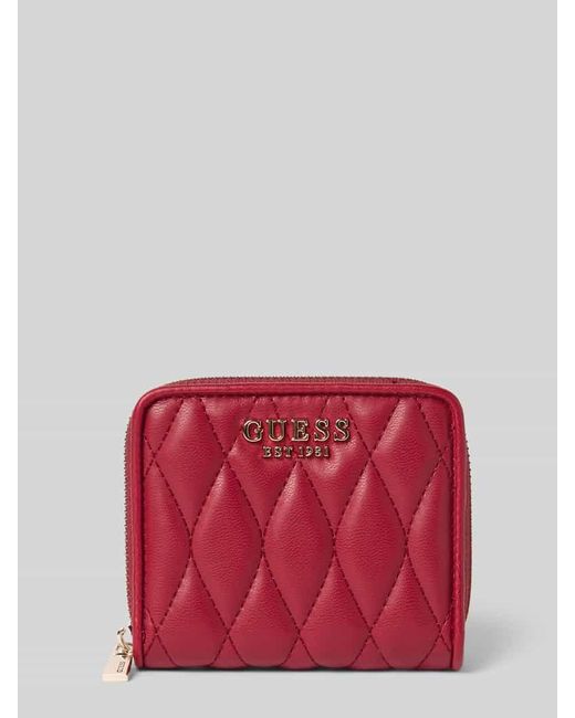 Guess Red Portemonnaie mit Label-Applikation Modell 'VALLA'