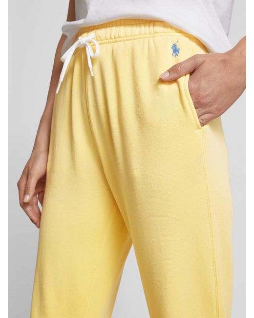 Polo Ralph Lauren Regular Fit Sweatpants Met Logostitching in het Yellow