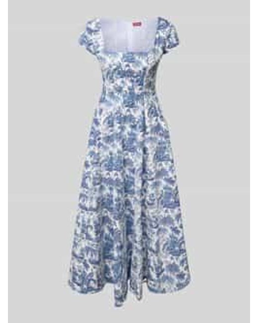 Staud Midi-jurk Met Vierkante Hals in het Blue