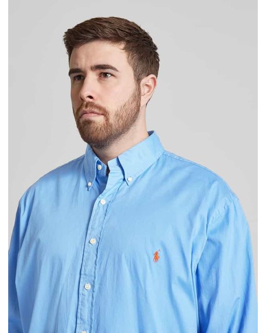 Ralph Lauren PLUS SIZE Freizeithemd mit Button-Down-Kragen in Blue für Herren
