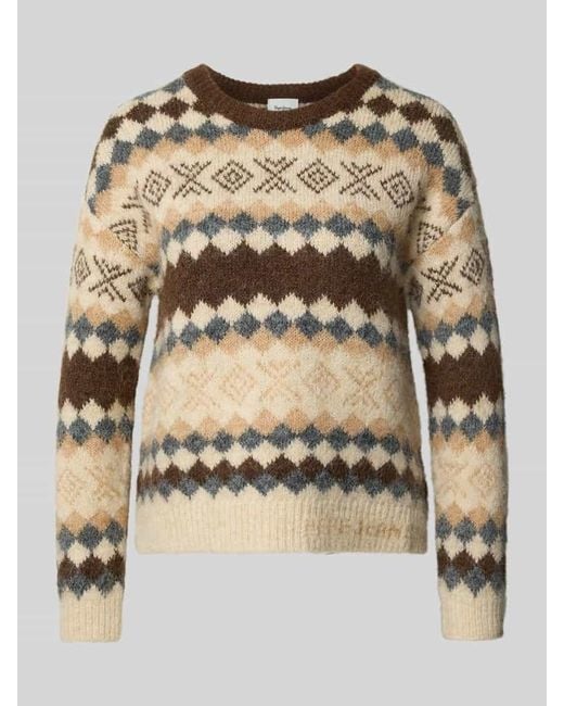 Pepe Jeans Natural Regular Fit Strickpullover mit Woll-Anteil Modell 'CELESTINE'