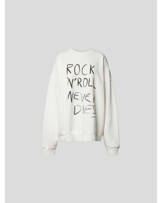 Anine Bing White Oversized Sweatshirt mit Motiv-Print