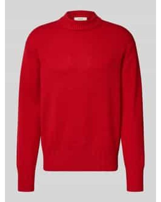 SELECTED Relaxed Fit Gebreide Pullover Van Een Mix Van Wol En Kasjmier, Model 'Calle' in het Red voor heren