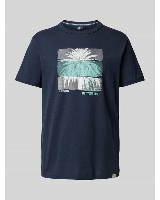 Lerros T-Shirt mit Motiv-Print in Blue für Herren