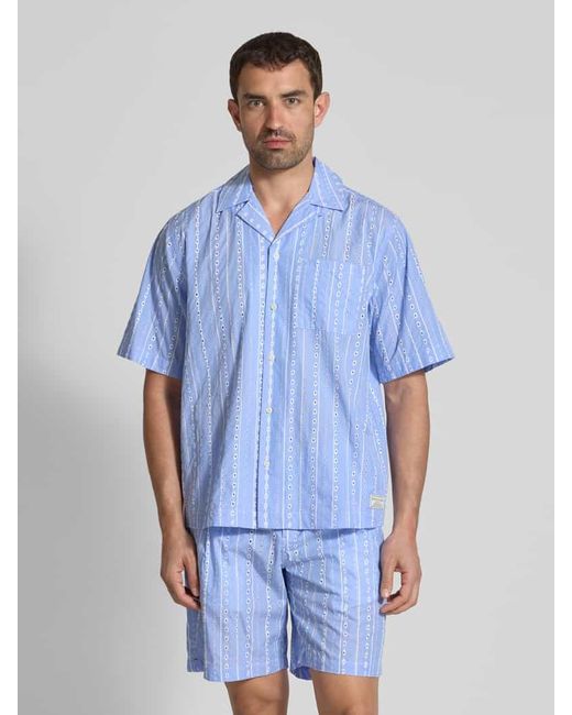 Scotch & Soda Regular Fit Freizeithemd mit Lochstickerei in Blue für Herren
