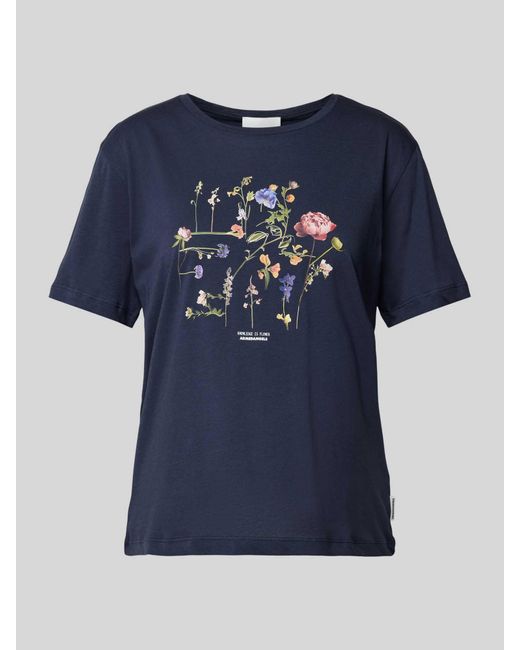 ARMEDANGELS Blue T-Shirt mit floralem Print Modell 'MAARLA'