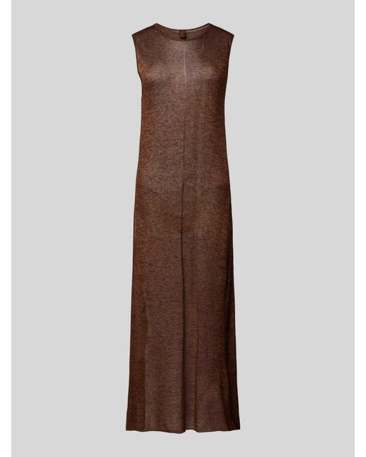 Stefanel Maxi-jurk Met Structuurmotief in het Brown