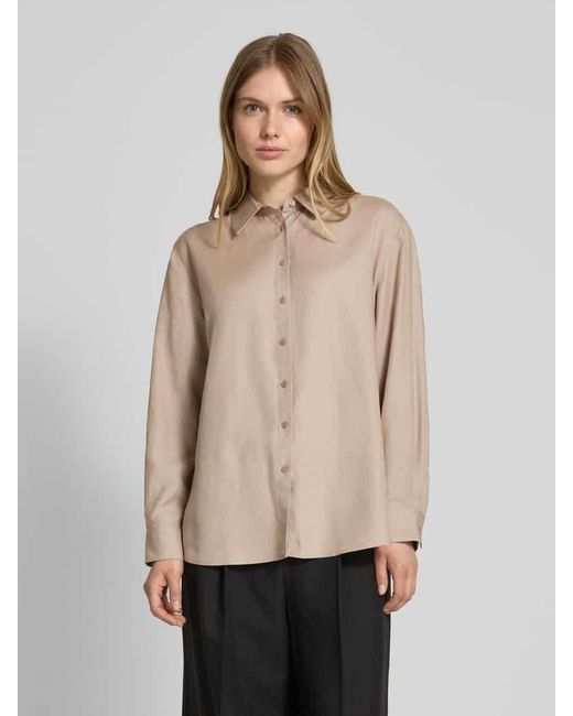 Comma, Natural Regular Fit Bluse aus Lyocell-Mix mit Leinen-Anteil